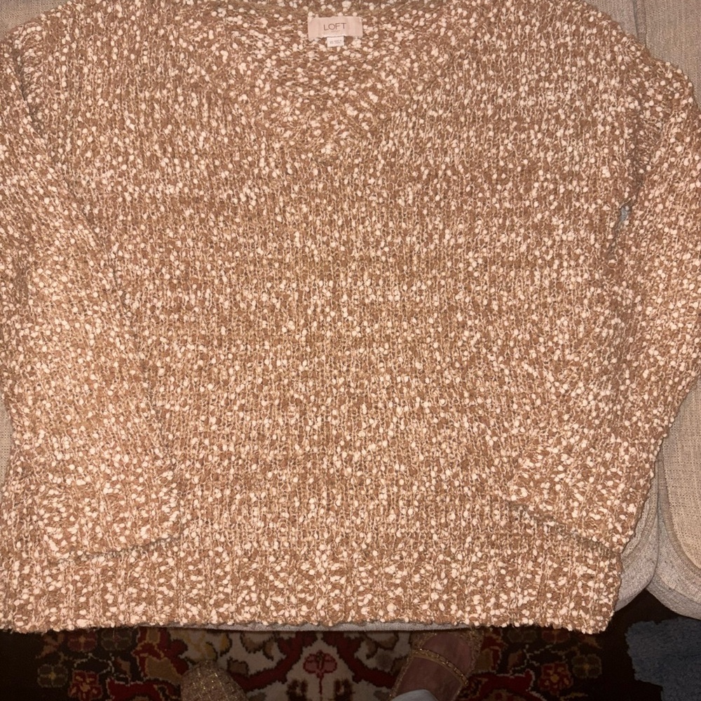 LOFT Women's Tan V-Neck Sweater XS
